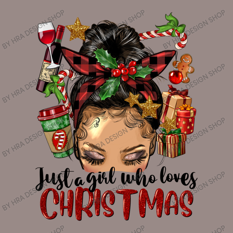 Just A Girl Who Loves Christmas Afro Messy Bun Lig Vintage T-shirt | Artistshot