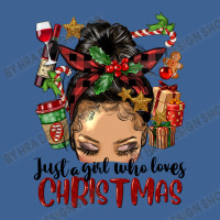 Just A Girl Who Loves Christmas Afro Messy Bun Lig Men's Polo Shirt | Artistshot