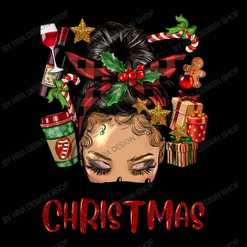 Just A Girl Who Loves Christmas Afro Messy Bun Lig Legging | Artistshot