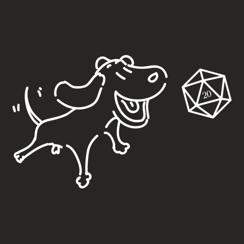 Dog With D20 Dice Cute Funny Gift For Dog Lovers T Ladies Fitted T-shirt | Artistshot