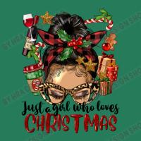 Just A Girl Who Loves Christmas Afro Messy Bun Lig T-shirt | Artistshot