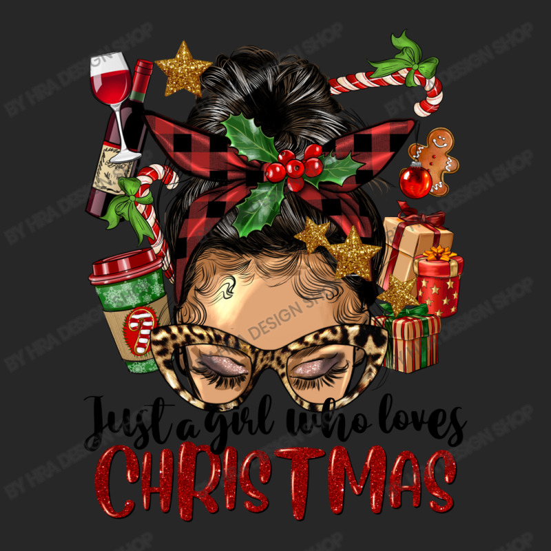 Just A Girl Who Loves Christmas Afro Messy Bun Lig Men's T-shirt Pajama Set | Artistshot