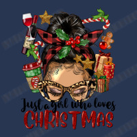 Just A Girl Who Loves Christmas Afro Messy Bun Lig Men Denim Jacket | Artistshot