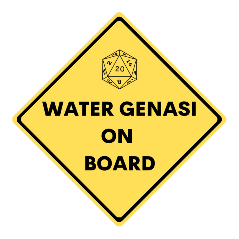 Water Genasi On Board Dnd D20 Sticker | Artistshot