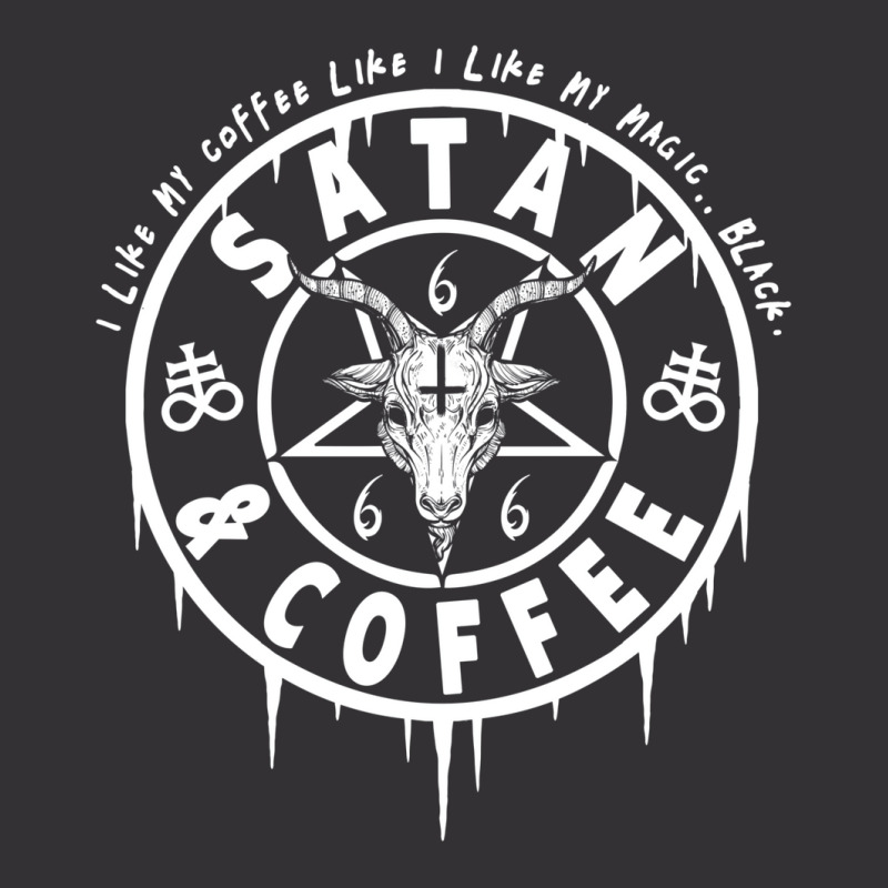 Satan And Coffee   Funny Satanic Occult Vintage Hoodie And Short Set | Artistshot