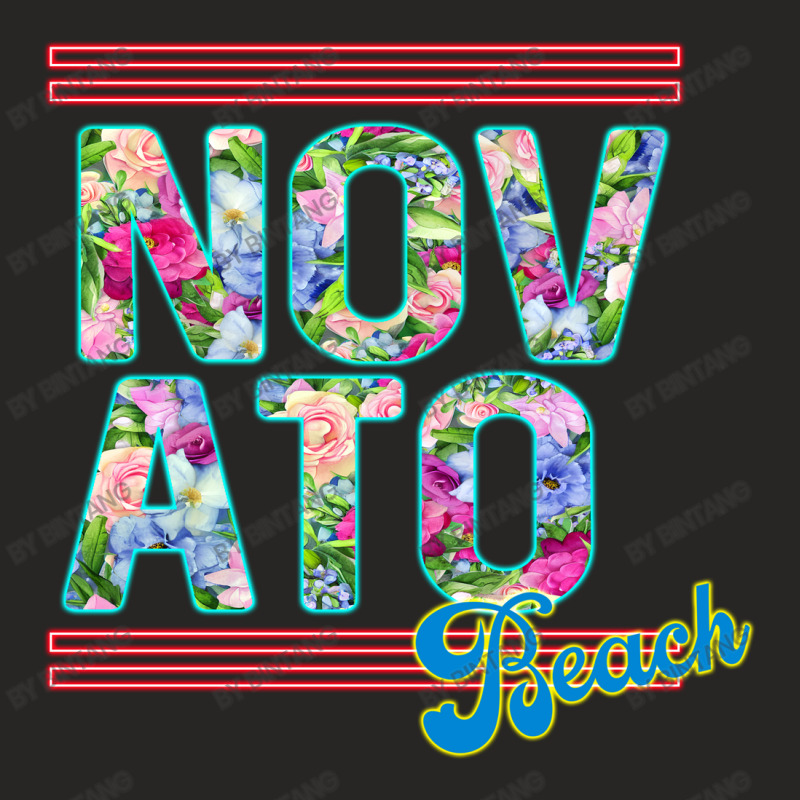 Neon Novato Beach Ladies Fitted T-Shirt by Bintang⭐⭐⭐ | Artistshot