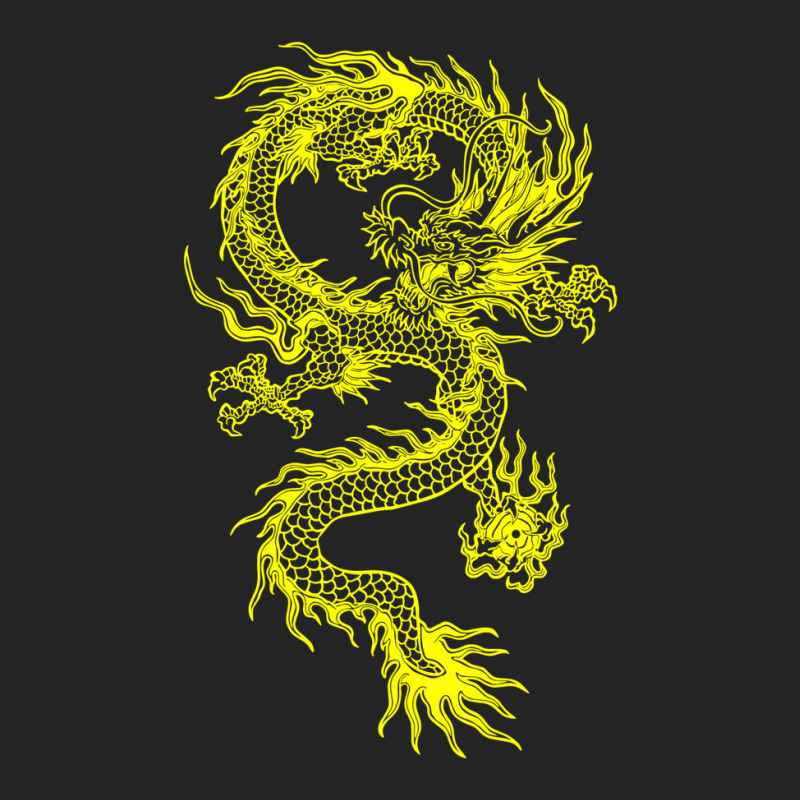 Yellow Chinese Dragon 3/4 Sleeve Shirt | Artistshot