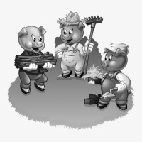 Three Little Pigs - Black And White Artwork Ladies Fitted T-shirt | Artistshot