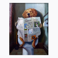 Dog Reading The Newspaper On Toilet T-shirt | Artistshot