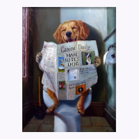 Dog Reading The Newspaper On Toilet Tank Top | Artistshot