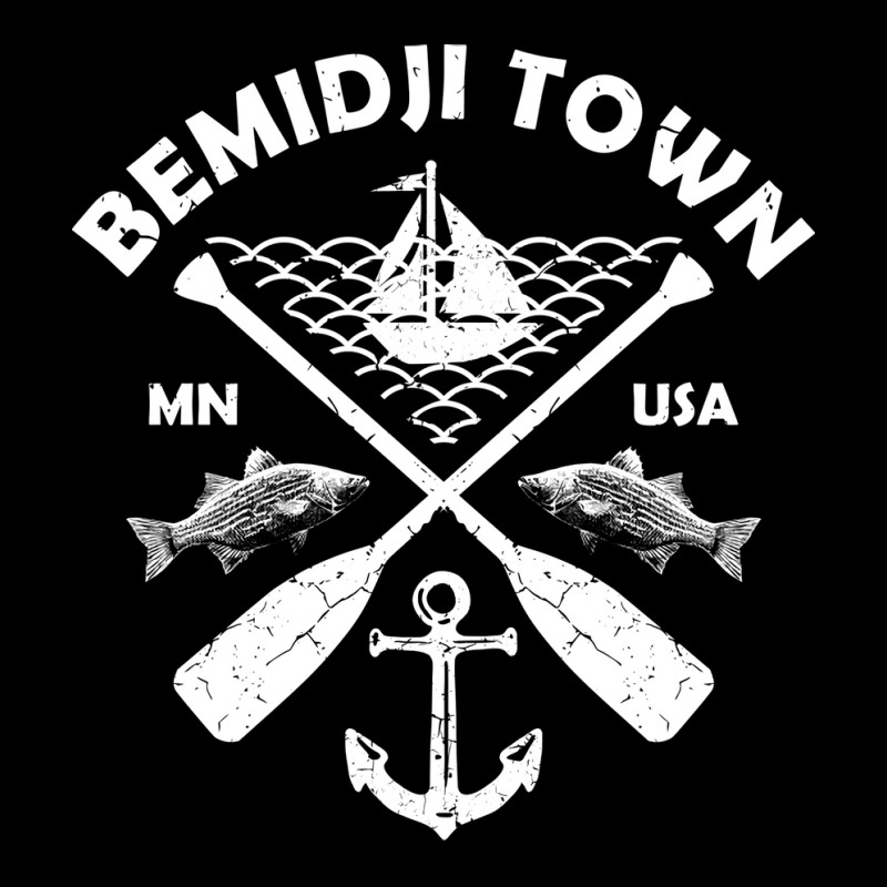 Bemidji Lake Town Minnesota Fishing Boat Paddle Ad Men's Long Sleeve Pajama Set | Artistshot