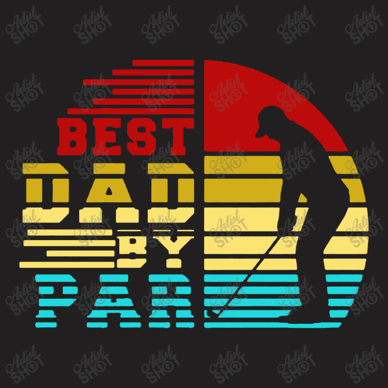 Best Dad By Par Retro Sunset T-shirt | Artistshot