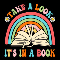 Take A Look It's In A Book Lover Reading Groovy Ra Adjustable Cap | Artistshot