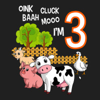 Oink Cluck Baah Mooo I'm 3 Farm Animal 3rd Birthda Ladies Polo Shirt | Artistshot