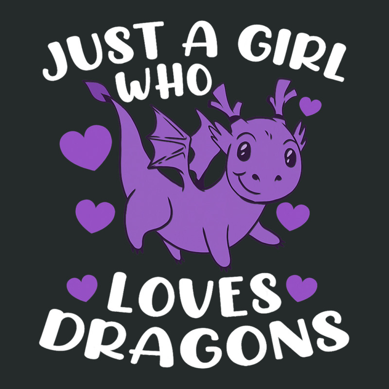 Just A Girl Who Loves Dragons Purple Cute Dragon L Women's Triblend Scoop T-shirt by SCOTTALLENZ | Artistshot