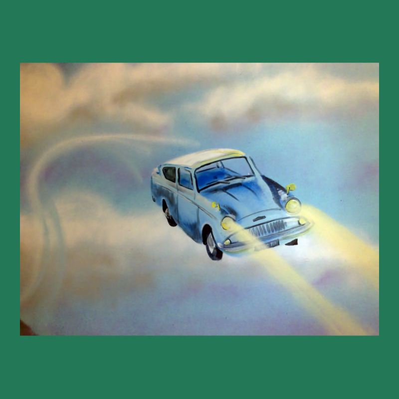 Flying Blue Car Ladies Fitted T-Shirt by soucenertic | Artistshot