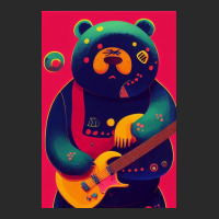 Heavy Metal Bear With Guitar Midjourney Printed Hat | Artistshot