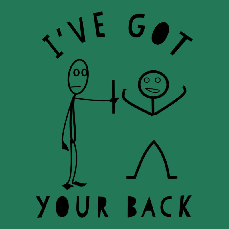 Ive Got Your Back Funny Stick Men Best Friends Gif Ladies Fitted T-Shirt by nadrileiskn | Artistshot