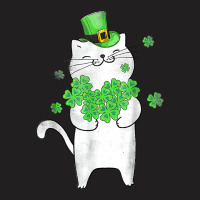 Cute Cat Lover Shamrock St Patricks Day Meowy Iris T-shirt | Artistshot