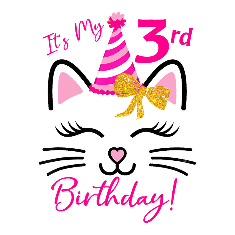 It's My 3rd Birthday Girl Funny Cat Birthday 3 Yea Crewneck Sweatshirt | Artistshot