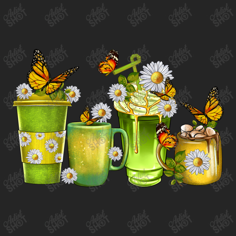 Daisy Coffee Cups With Butterfly Unisex Hoodie | Artistshot