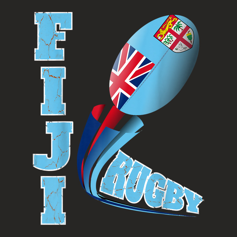 Fiji Rugby Fan Distressed Marbled Text Full Graphi Ladies Fitted T-Shirt by capen | Artistshot