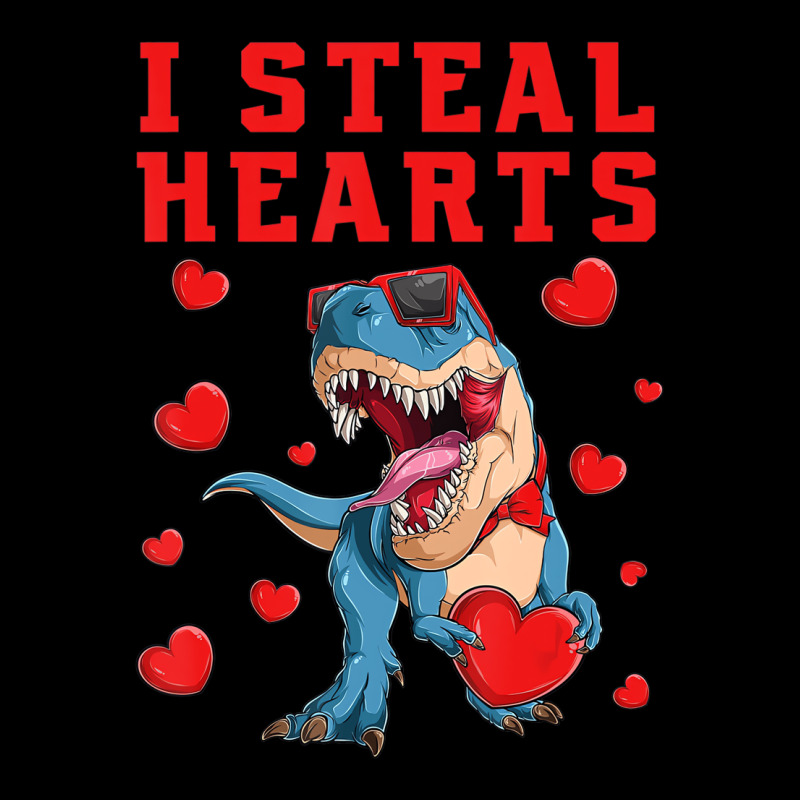 I Steal Hearts Valentines Day Dinosaur Boys Men Lo Long Sleeve Shirts | Artistshot