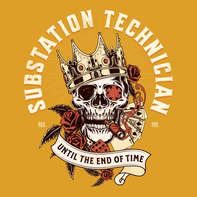 Substation Technician Skull With Cigar Design T-Shirt by zekrinatorer | Artistshot