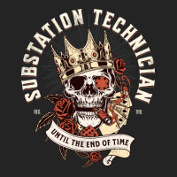 Substation Technician Skull With Cigar Design 3/4 Sleeve Shirt | Artistshot