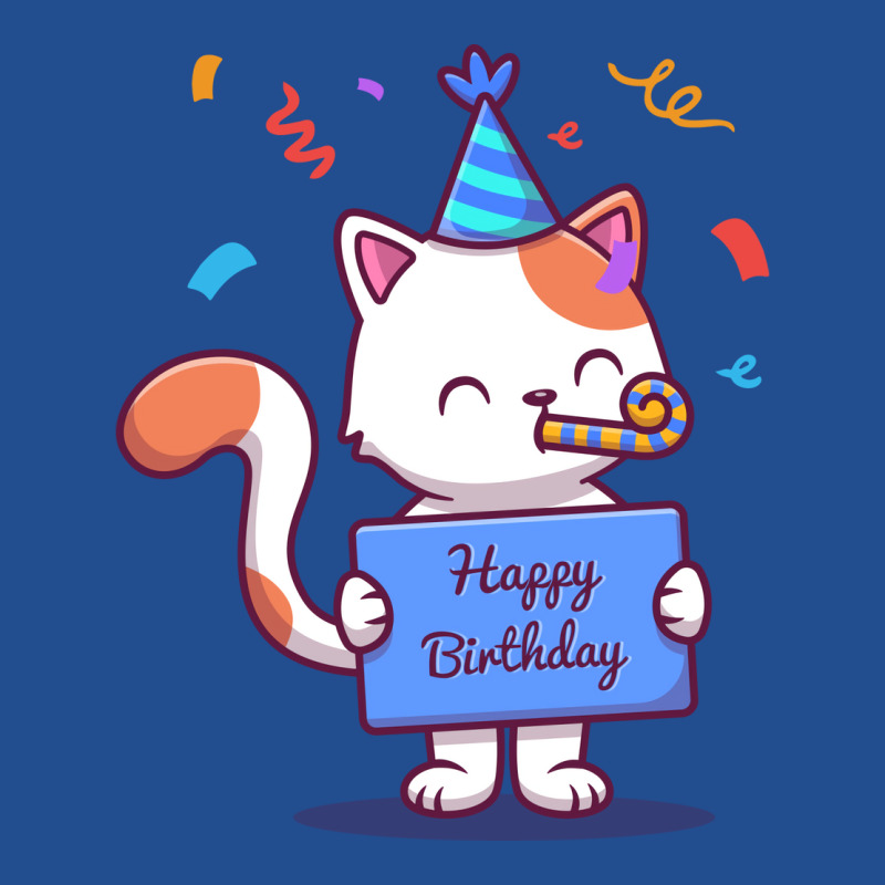 Cute Birthday Cat With Confetti Gift Crewneck Sweatshirt | Artistshot