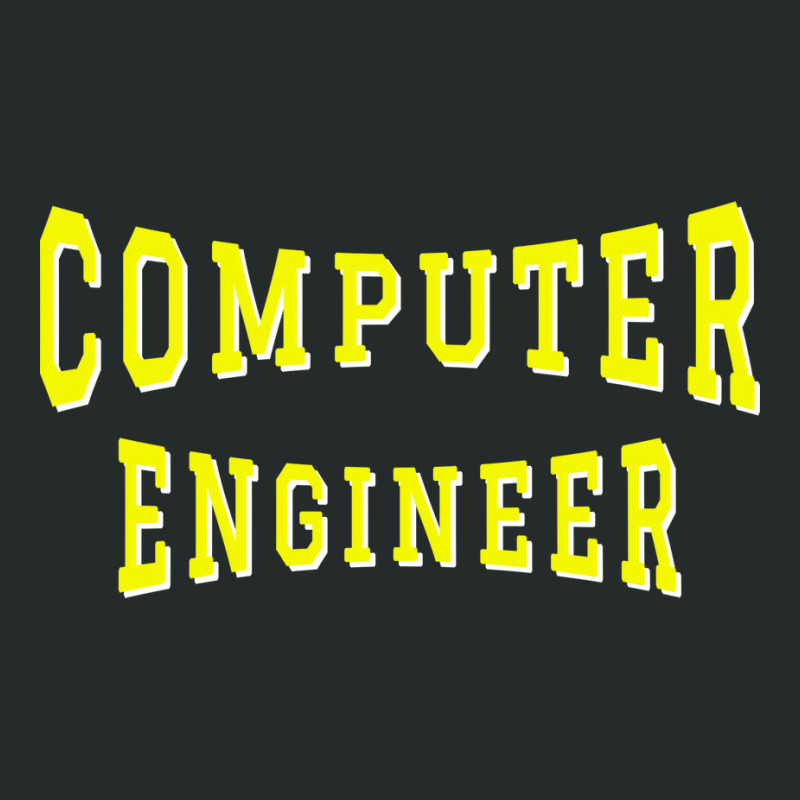 Computer Engineer In Yellow Color Text Cute Women's Triblend Scoop T-shirt by commeyvancht | Artistshot