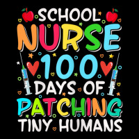 Womens School Nurse 100 Days Of Patching Tiny Huma Fleece Short | Artistshot