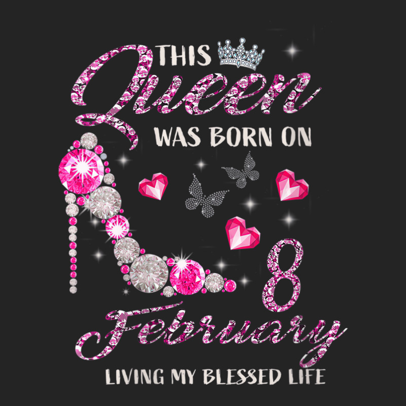 Womens This Queen Was Born In February 08 Living M 3/4 Sleeve Shirt by onofre | Artistshot