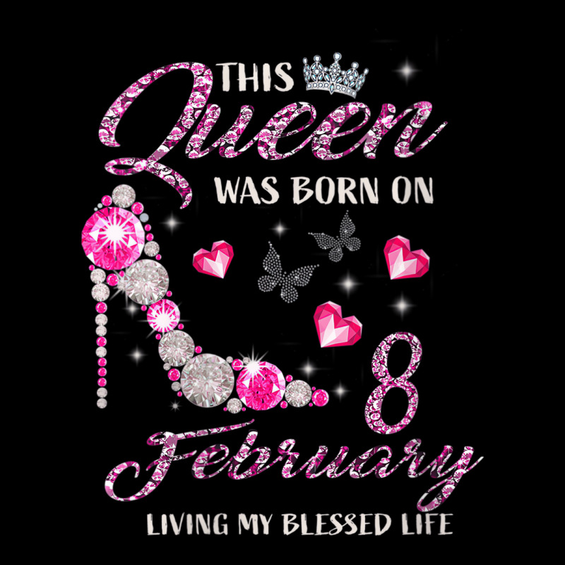 Womens This Queen Was Born In February 08 Living M Lightweight Hoodie by onofre | Artistshot