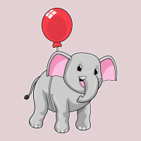 Elephant With Balloon Music Ladies Fitted T-shirt | Artistshot