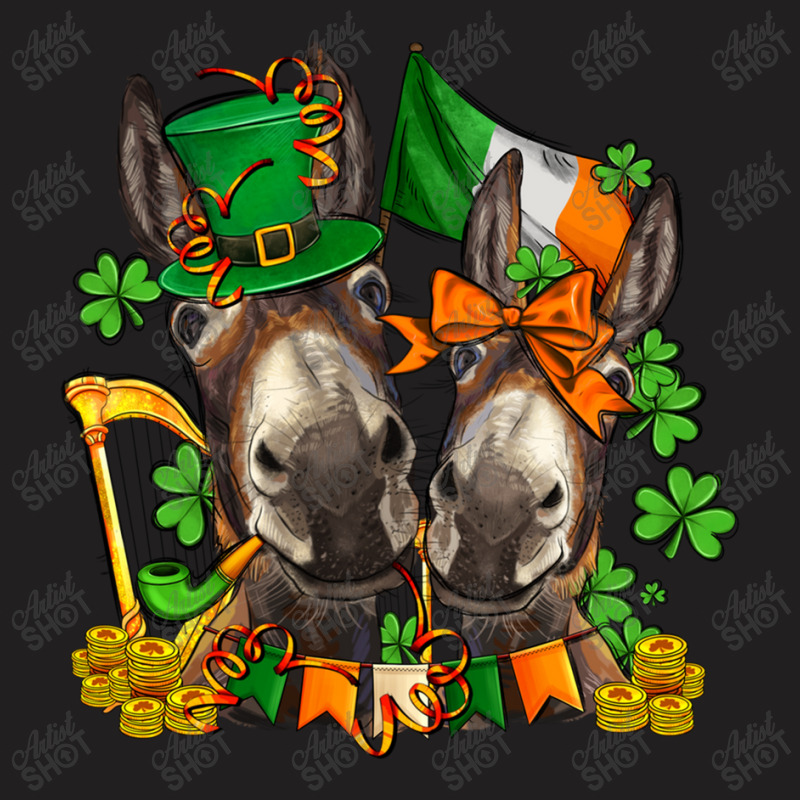 St Patricks Donkeys With Shamrocks T-shirt | Artistshot