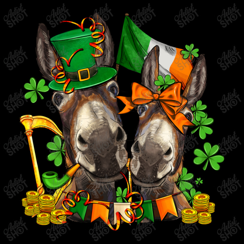 St Patricks Donkeys With Shamrocks V-neck Tee | Artistshot