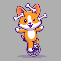 Cute Corgi Playing Bone With Bike Boy Ladies Fitted T-shirt | Artistshot