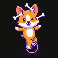 Cute Corgi Playing Bone With Bike Boy Scorecard Crop Tee | Artistshot