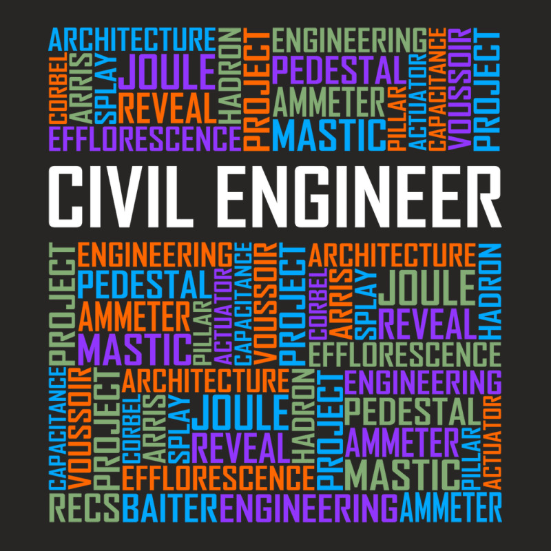 Civil Engineer Words Girl Ladies Fitted T-Shirt by gerezzdralad | Artistshot