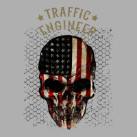 Traffic Engineer Watercolor Skull In American Flag Ladies Fitted T-shirt | Artistshot