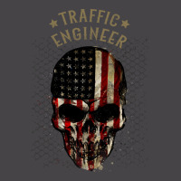 Traffic Engineer Watercolor Skull In American Flag Ladies Polo Shirt | Artistshot