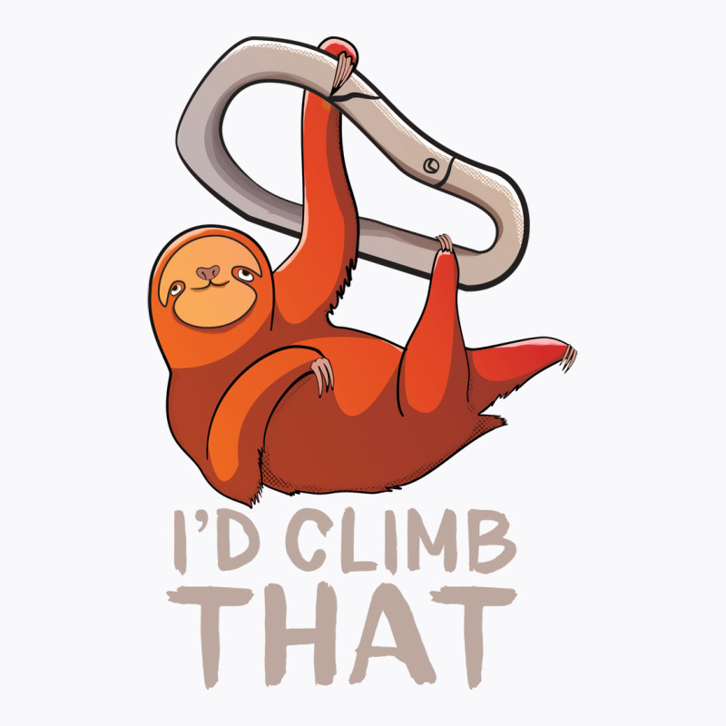 Funny Sloth Bouldering Gift For Rock Climbers Red T-shirt | Artistshot