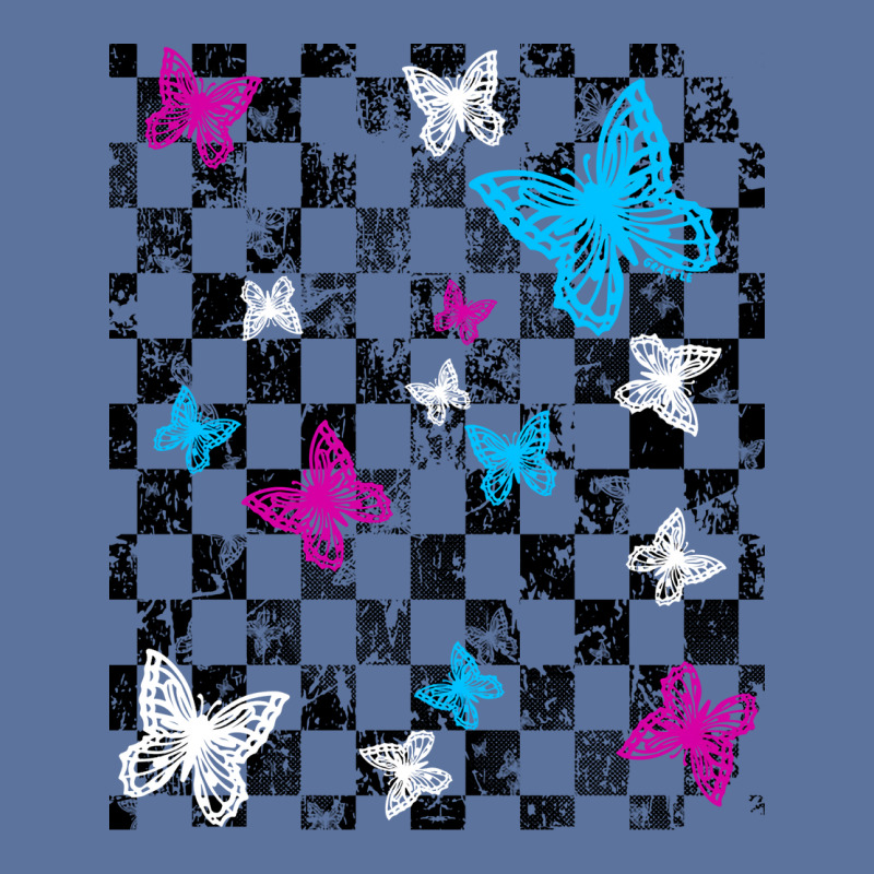 Butterfly Checkerboard Dark Version Blue Lightweight Hoodie | Artistshot