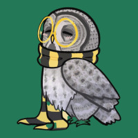 An Owl In A Black And Yellow Stripey Scarf Ladies Fitted T-shirt | Artistshot