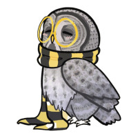 An Owl In A Black And Yellow Stripey Scarf Crop Top | Artistshot