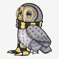 An Owl In A Black And Yellow Stripey Scarf Ladies Polo Shirt | Artistshot