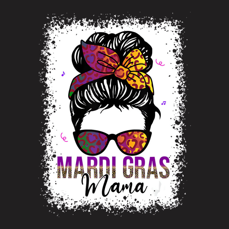 Messy Bun Hair Glasses Beads New Orleans Mardi Gra T-shirt | Artistshot