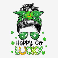 Happy Go Lucky Messy Bun Women Shamrock St Patrick Classic T-shirt | Artistshot