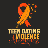 In February We Wear Orange Teen Dating Violence Aw Ladies Fitted T-shirt | Artistshot